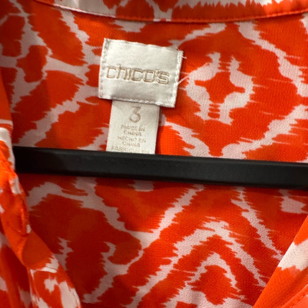 Flowing orange polyester blouse - Picture 2 of 2